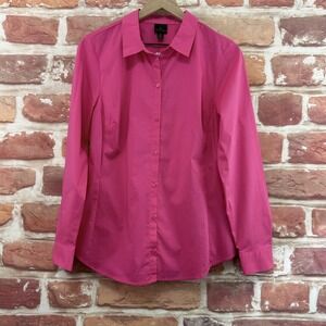 Worthington Top Women's 14 Pink Stretchy Career Work Office Button Up Shirt